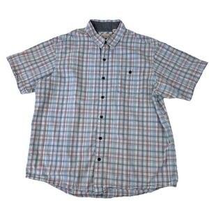 Red Head Button-Up Shirt Men's SZ 2X Multicolor Plaid Short Sleeve Pocket